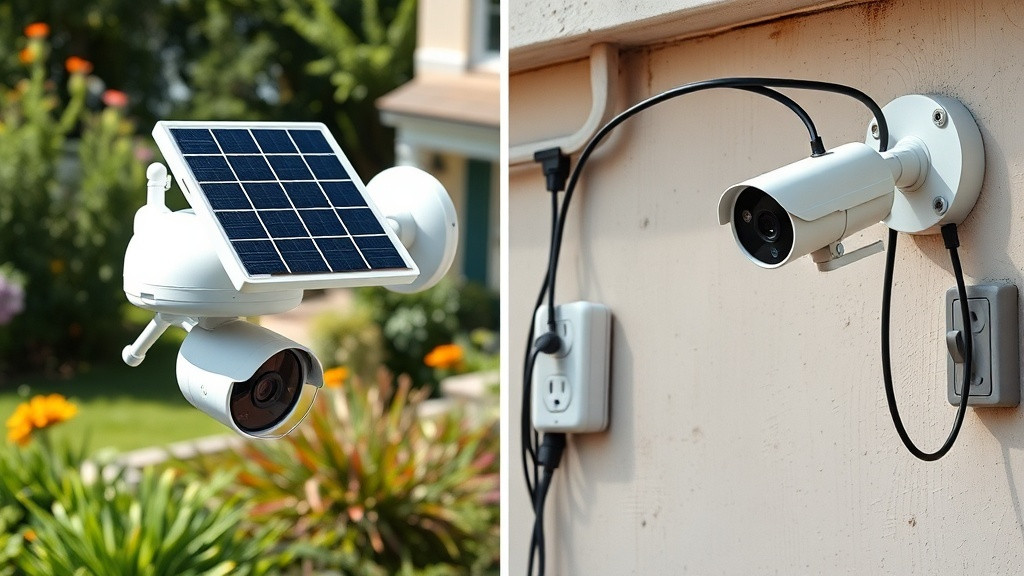 מצלמת אבטחה סולארית מול מצלמות רגילות – טבלה קצרה